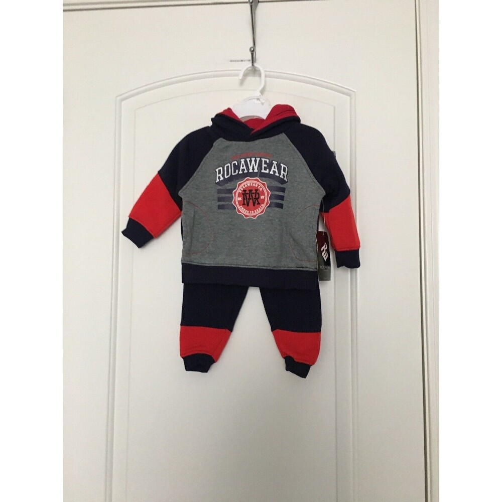 RocaWear Baby Boys 2 Piece Jogger Suit Pants & Hoodie Size 3/6 Months